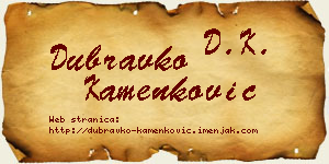 Dubravko Kamenković vizit kartica